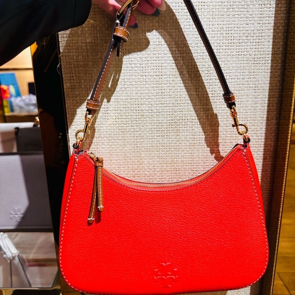 Tory Burch Thea Textured Convertible Leather Crossbody - Picture 9 of 11